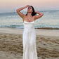 Simple White Spaghetti Straps Prom Dress,Summer Beach Dress Y7369