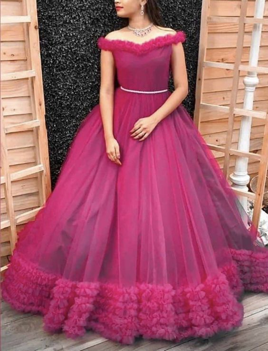 Charming Off The Shoulder Tulle Ball Gown,Princess Dress Y6193