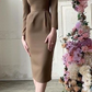 Retro Style Square Neckline Midi-length Prom Dress,Short Party Dress Y5575