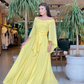 Yellow A-line Chiffon Prom Dress,Yellow Evening Dress Y5815