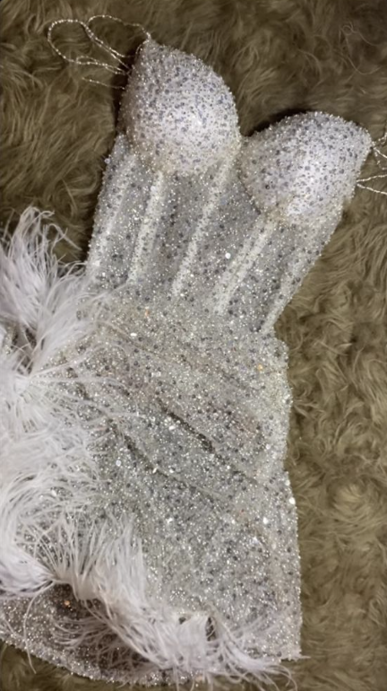 Shiny Tulle Sequin Pleated Sheath Cocktail Dress Short 6th Grade Homecoming Dress With Feathers SP2966