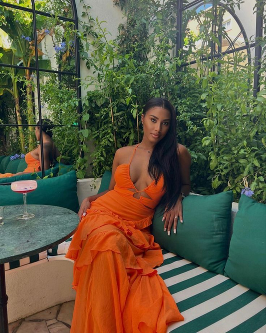 Orange Sexy Long Prom Dress,Summer Beach Dress Y5069