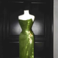 Unique Strapless Green Sequin Prom Dress,Long Mermaid Evening Dress Y8659