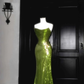 Unique Strapless Green Sequin Prom Dress,Long Mermaid Evening Dress Y8659