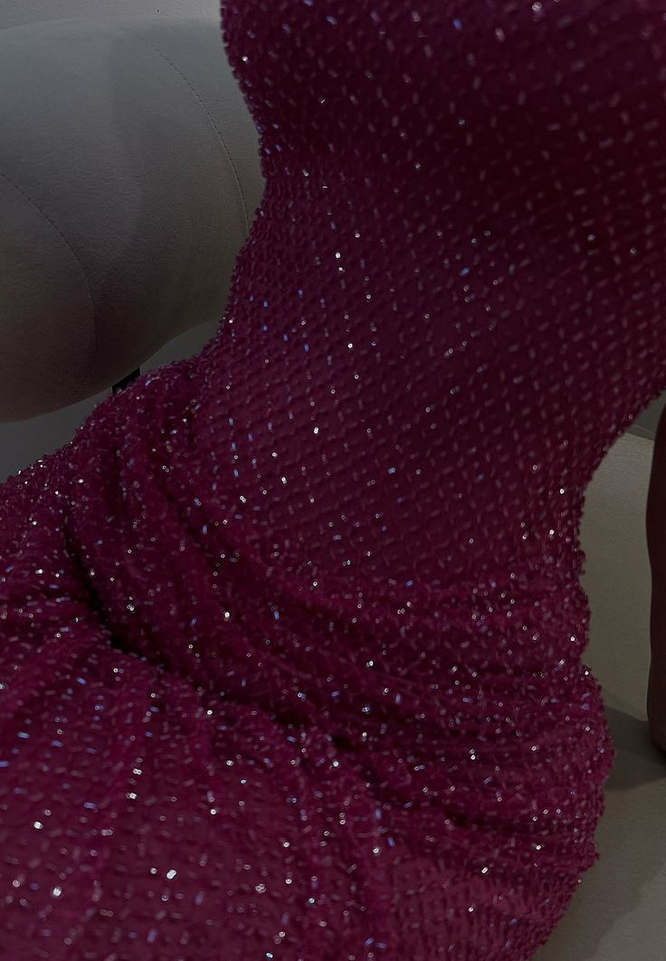 Hot Pink Strapless Slit Mermaid Evening Dress Long Party Dress Y8707