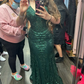 Glamorous Mermaid Green Prom Dresses Formal Dress Y7365