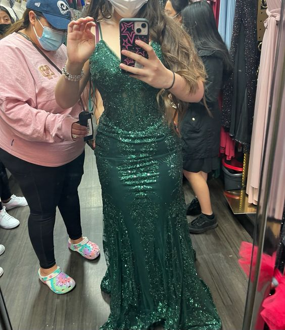 Glamorous Mermaid Green Prom Dresses Formal Dress Y7365