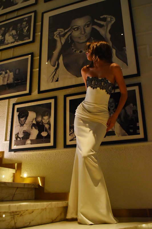 Classy Lace Strapless White Satin Pleated Mermaid Party Dress Formal Wedding Guest Dress SP589