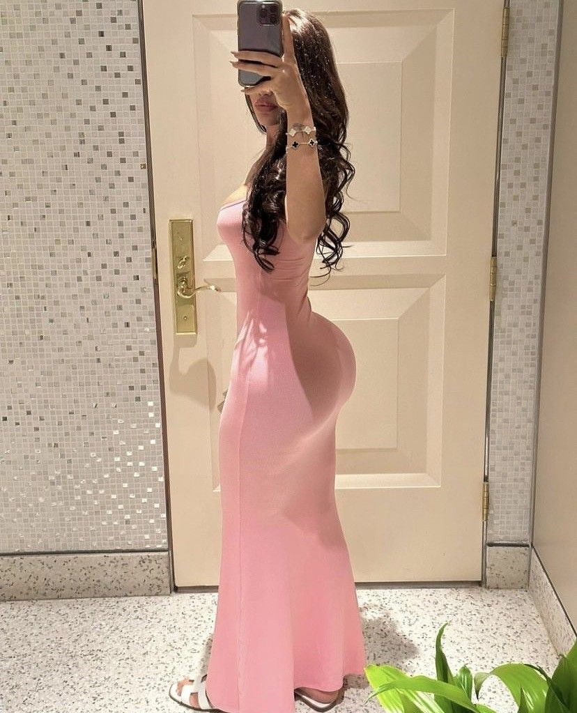 Sexy Pink Bodycon Dress,Pink Sleeveless Prom Dress Y5717