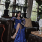 Elegant Blue Satin Long Evening Dress,Pageant Dress Y2621