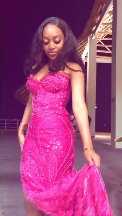 Gorgeous Strapless Hot Pink Satin Sequin Beaded Slit Mermaid Long Party Dress Prom Gown SP2526