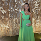 Chic A-line Green Evening Dress,Green Evening Gown Y5326