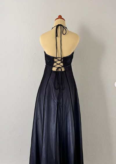 Vintage V Neck A Line Formal Prom Dress Sexy Evening Gown  Y7914