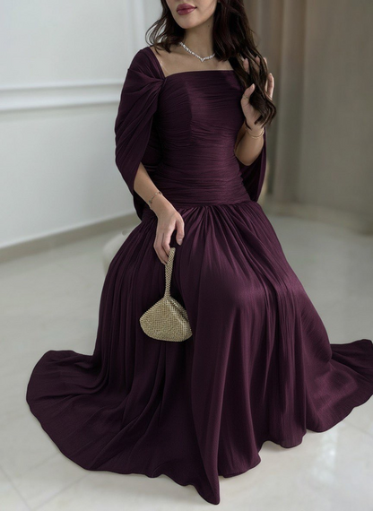 Pretty Pink A Line Long Wedding Guest Dress Formal Party Dress SP1311