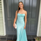 Simple Spaghetti Straps Prom Dress With Split,Trendy Evening Gown Y6365