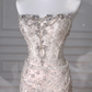 Sparkly Strapless Tulle Sequins Mermaid Prom Dress Long Evening Dress Y8616
