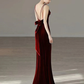 Maroon Mermaid Long Prom Dress,Charming Evening Dress Y1639