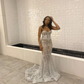 Luxurious Silver Mermaid Evening Dress,Silver Prom Dress  Y6649