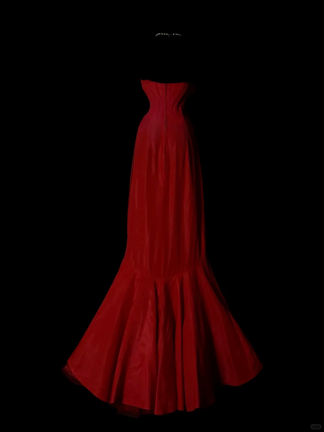 Pretty Red Strapless Satin Mermaid Long Party Dress Birthday Prom Dress SP4074