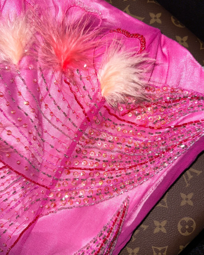 Pretty Strapless Ombre Pink Chiffon Beaded Birthday Outfits Mermaid Long Evening Dress  SP785