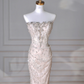 Sparkly Strapless Tulle Sequins Mermaid Prom Dress Long Evening Dress Y8616