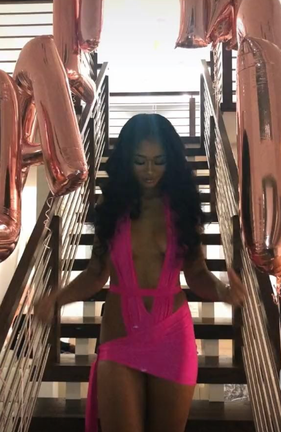 21st Birthday Outfits Black Girl Sexy Hot Pink Homecoming Dress Y685