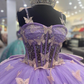 Purple Tulle Ball Gown With Butterflies,Sweet 16 Dress,Purple Princess Dress Y2270