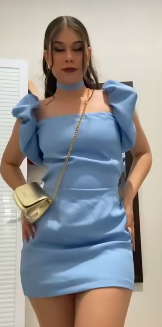 Pretty Blue Satin Sheath Short Graduation Homecoming Dress Mini Birthday Dress SP2793