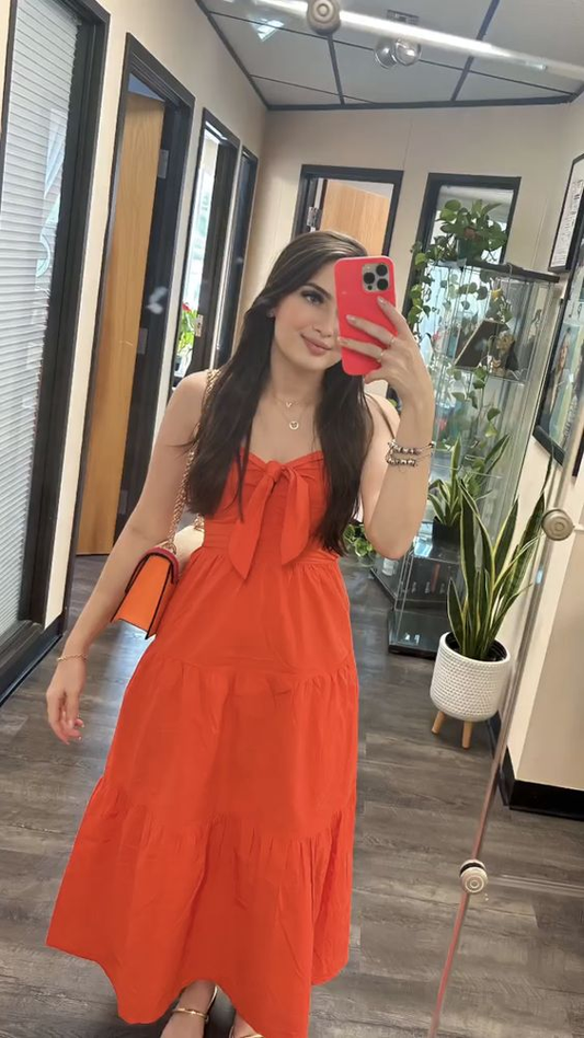 Simple A-line Orange Prom Dress,Orange Party Gown Y6824