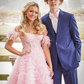 Pink Tulle Ruffled Gown,Tulle Prom Dress,Corset Tulle Evening Dress Y6093