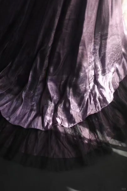 Vintage One Shoulder Purple Satin Beaded Mermaid Party Dress Long Birthday Prom Gown SP752