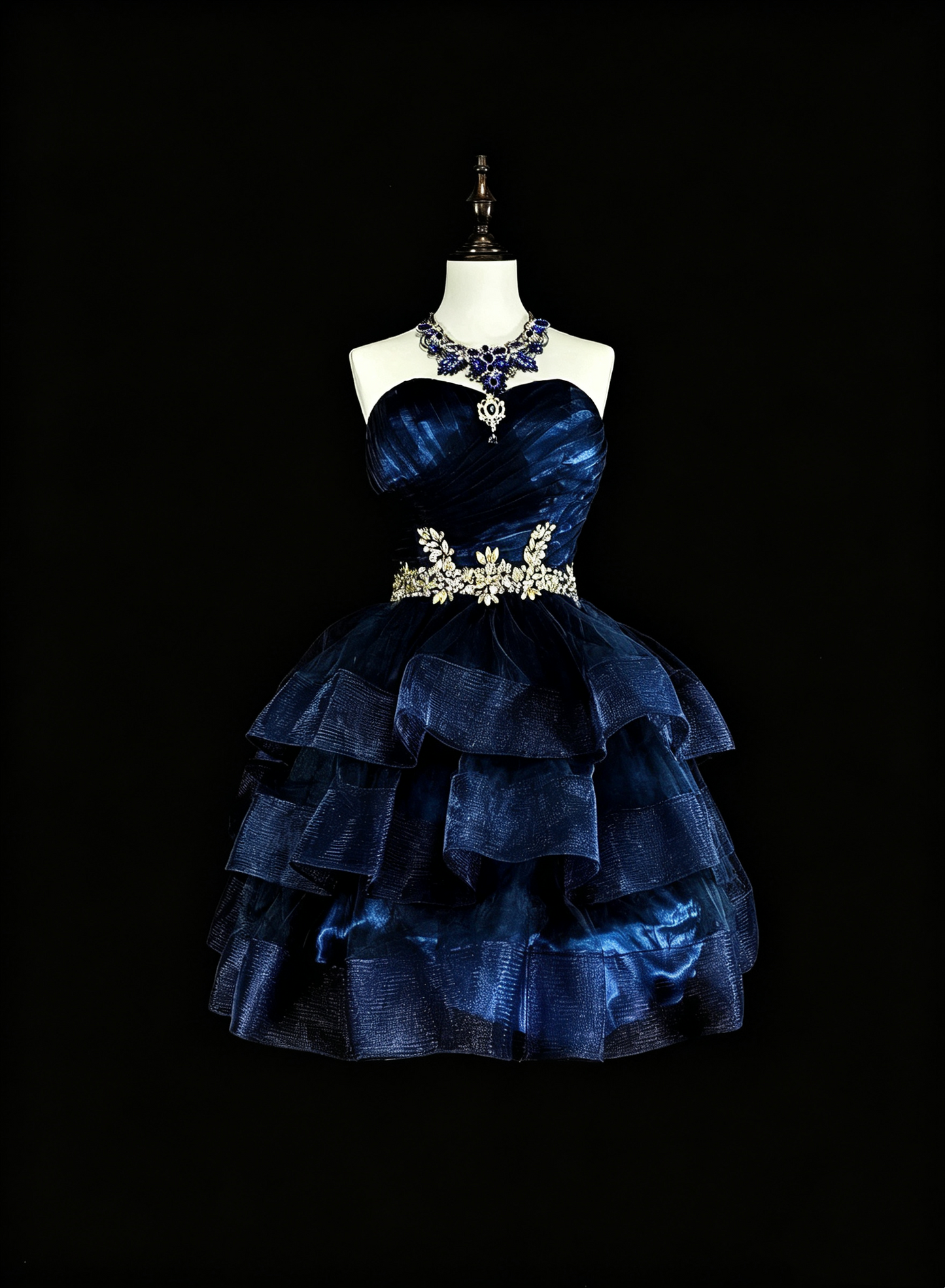 Fashion Navy Blue Satin Tulle Beaded A Line Short 6th Grade Homecoming Dress,Mini Prom Dress SP3387