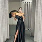 Glamorous Off The Shoulder Prom Dress With Split Ruffles Y165