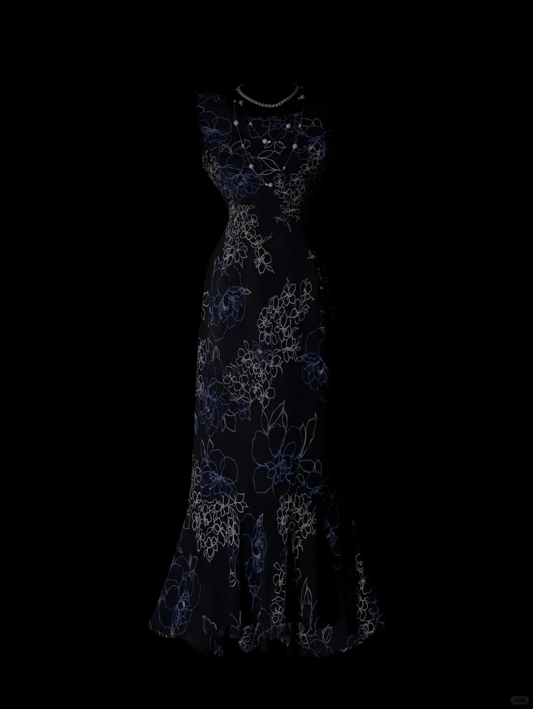 Unique Sleeveless Lace Floral Mermaid Long Party Dress Evening Dress SP4077