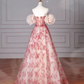 Pretty Tulle Beaded Red A Line Off The Shoulder Prom Dress Evening Dress,Formal Birthday Ball Gown Y8621