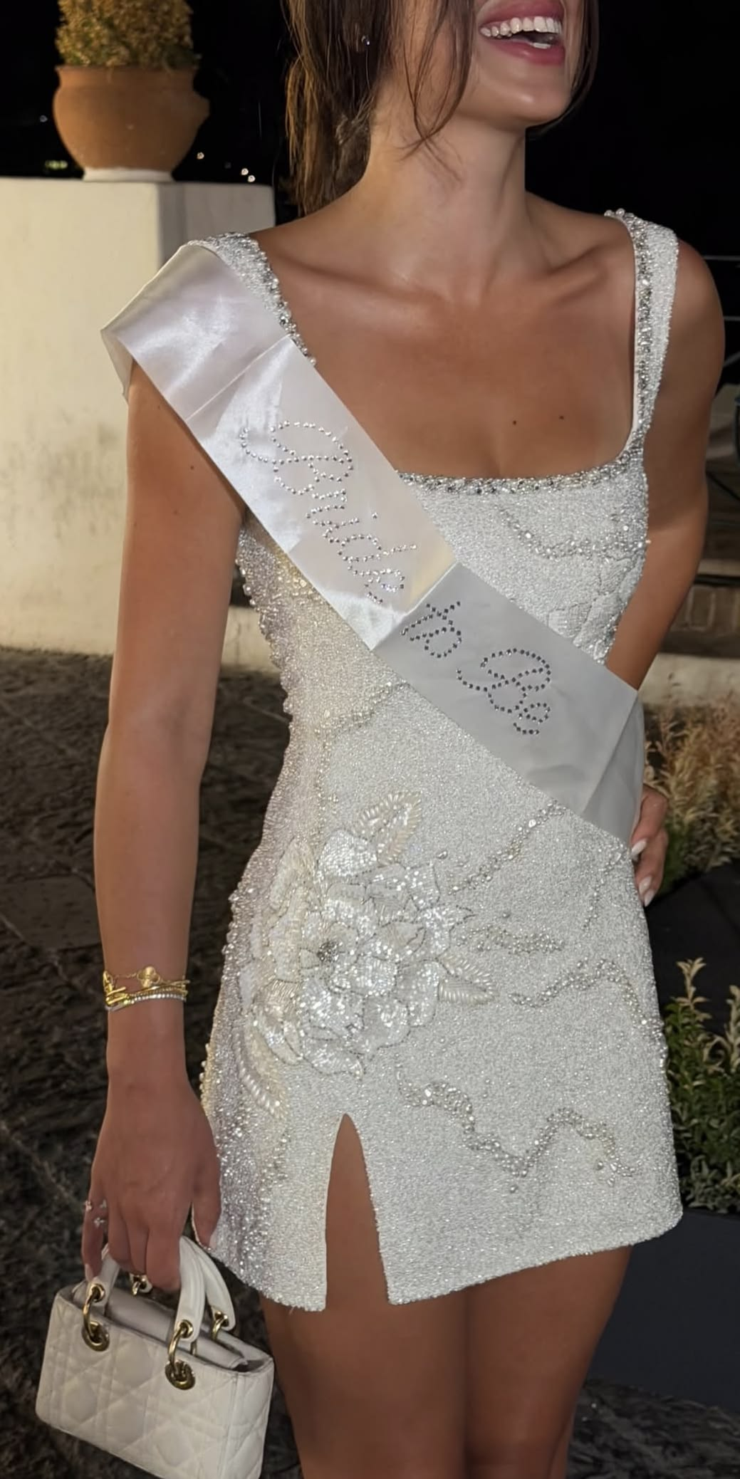 Glitter White Spaghetti Straps Sequin Floral Beaded Short Graduation Homecoming Dress Birthday Outfits SP3577
