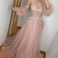 Strapless Pink Corset Tulle Prom Dress,Evening Gown Y4820