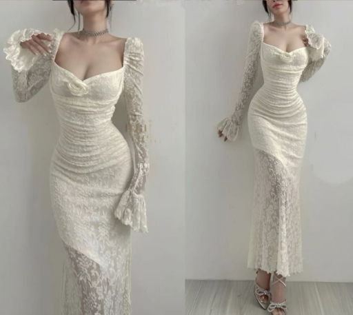 Sexy Lace Mermaid Long Prom Dress Evening Dress Y7741