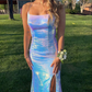 Charming Slit Mermaid Evening Dress Long Prom Dress Y6106