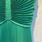 Green Long Pleated Tie Back Evening Dress Y4000
