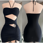 Black Outfit Dress Sexy Tight Dress Mini Homecoming Dress Y726