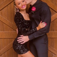 Iridescent White Sequins Long Sleeves Square Neck Homecoming Dress Y2677