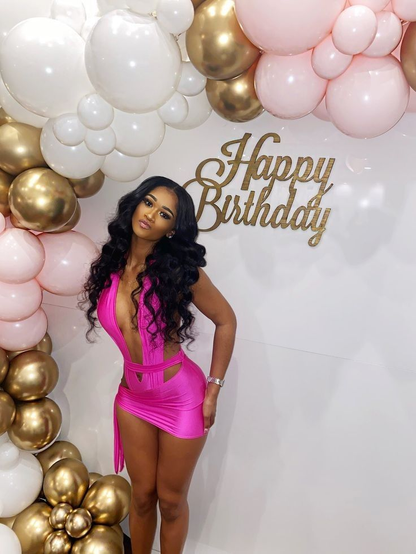 21st Birthday Outfits Black Girl Sexy Hot Pink Homecoming Dress Y685