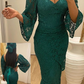 Vintage Green Lace Sheath Prom Dress,Lace Party Gown Y6650