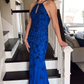 Glamorous Royal Blue Tulle Mermaid Prom Dress,Royal Blue Evening Gown Y5316