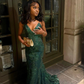 Classy Green Mermaid Evening Dress,Shiny Green Evening Gown Y4721
