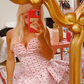 Bohemian Mini Dress,Pink Dot Short Homecoming Dress,Pink Tiered Dress Y2001