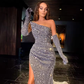 gorgeous red sequins prom dress long evening party gown Y176