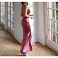 Glamorous Mermaid Backless Cross-up Satin Prom Dress  Y2669