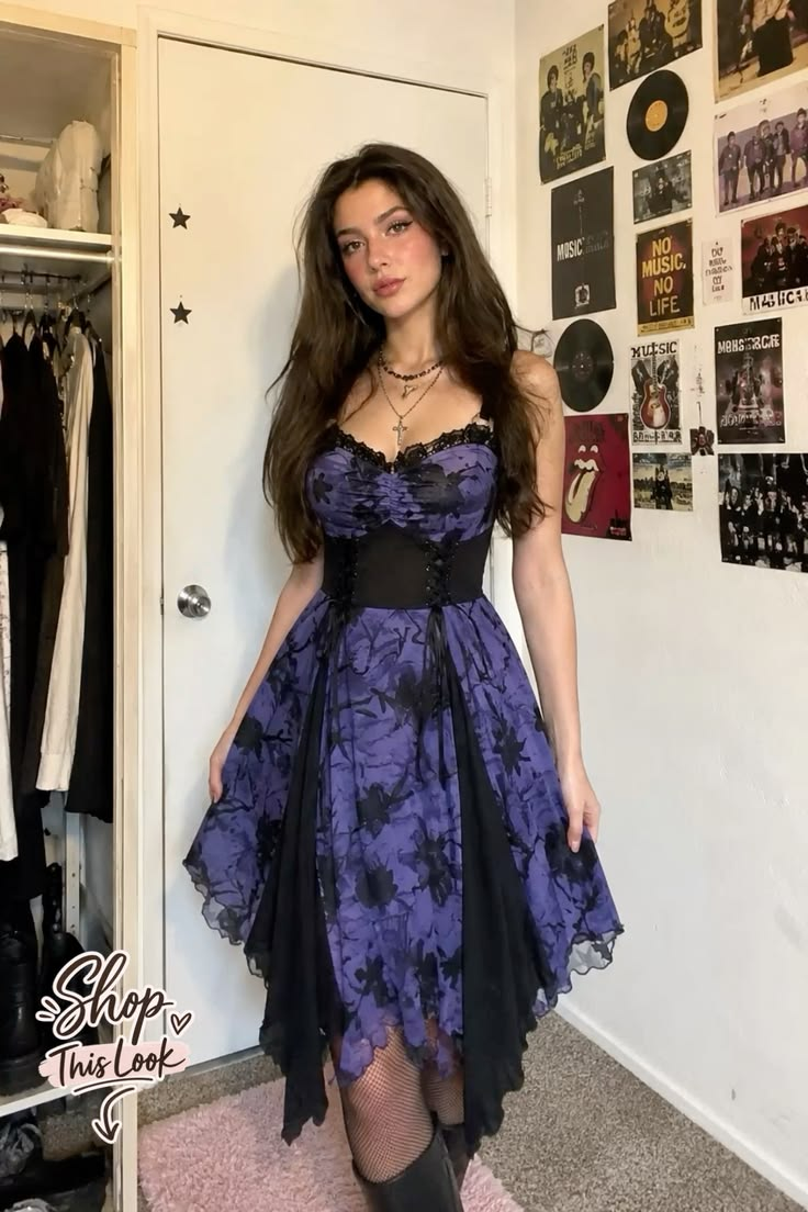 Charming Purple Chiffon Printed Floral Short Homecoming Dress Spaghetti Straps Short Prom Dress SP3656